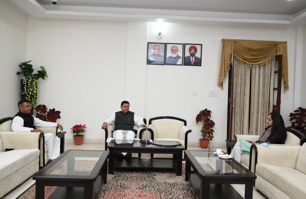 मुख्यमंत्री पुष्कर सिंह धामी की केंद्रीय नेताओं से मुलाकात