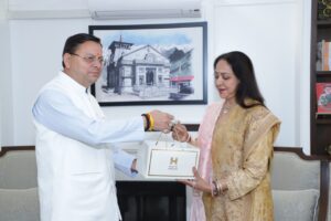 CM Dhami Hema Malini Meeting House of Himalayas Uttarakhand Uttarakhand Local Products