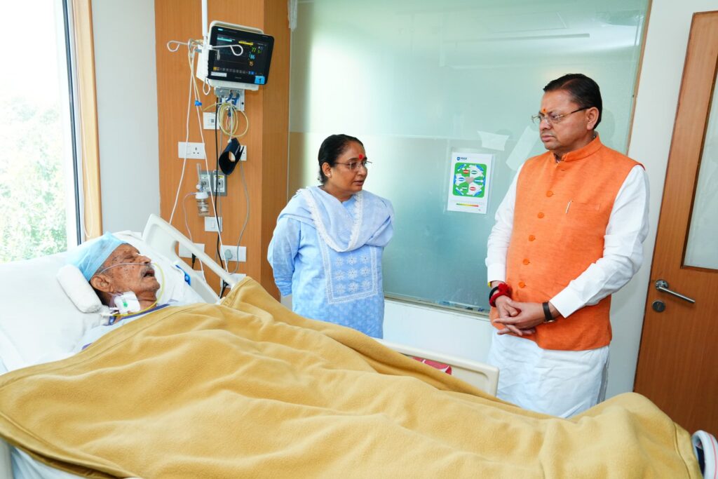 BC Khanduri Hospital Dehradun CM Dhami visits hospital Uttarakhand former CM health